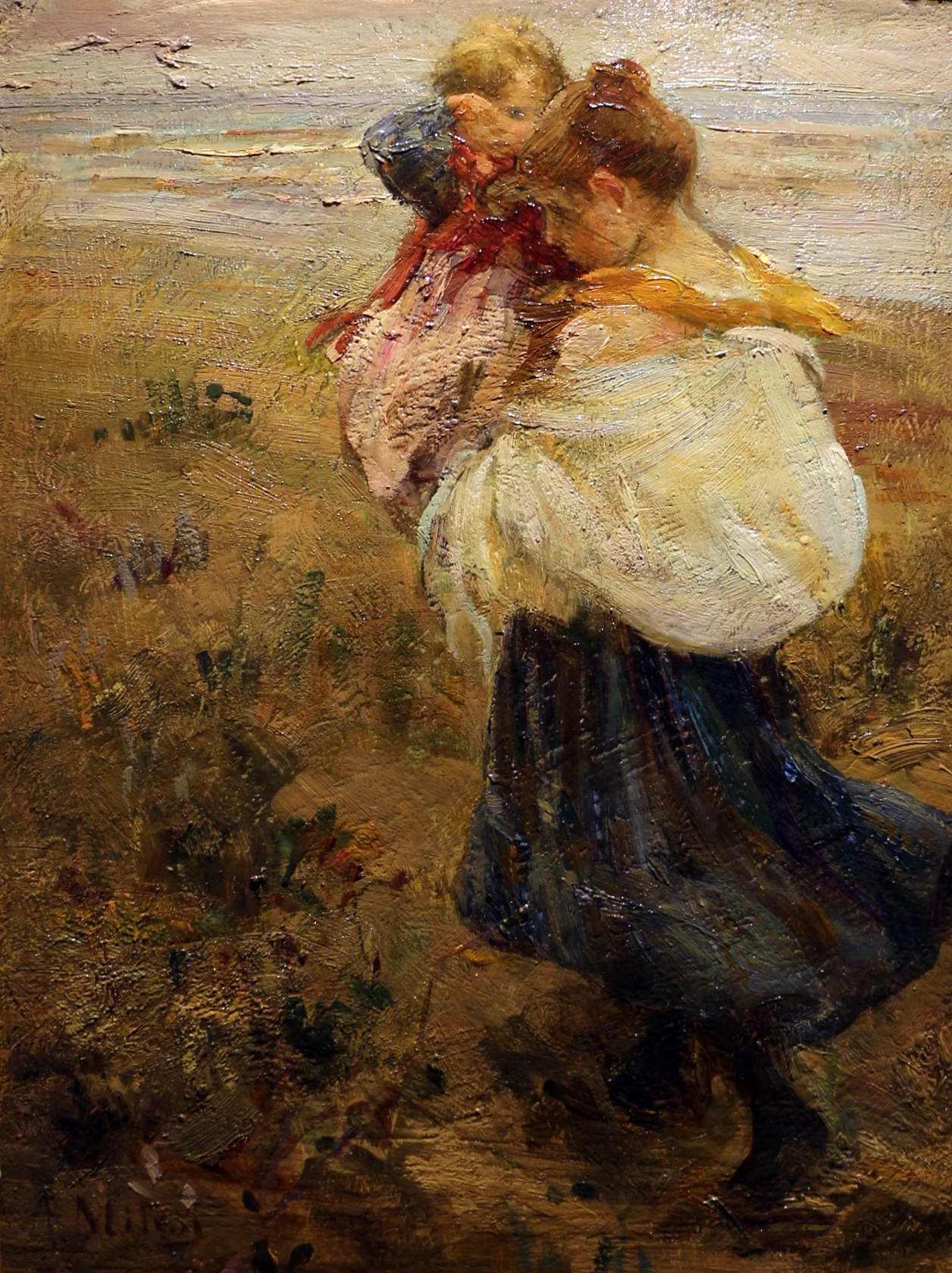 Fanciulla con bambino in braccio